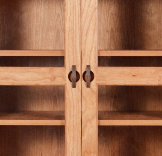 Harvestmoon Bookcase 4 72" High with DoorsCherry Maple Corner